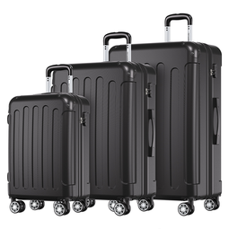 TRVLMORE Kofferset 3-delig - Hand- en Ruimbagage koffers zwart packshot