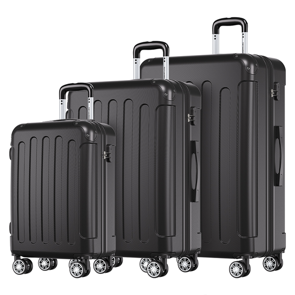 TRVLMORE Kofferset 3-delig - Hand- en Ruimbagage koffers zwart packshot