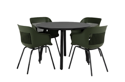 Combideal - Diningset 120 zwart - Jill moss groen packshot
