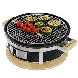 HIbachi Style Tabletop Grill Round  met eten